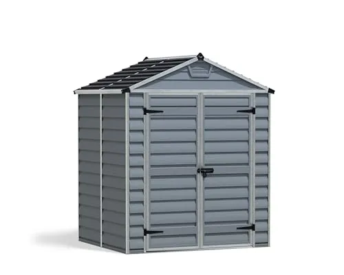Canopia by Palram Gerätehaus Skylight 6x5 - Robuster Geräteschuppen aus rostbeständigem Metall mit nahezu unzerbrechlichen Polycarbonatplatten, die 10% Tageslicht durchlassen – ideal für Gartenutensilien und Werkzeuge.