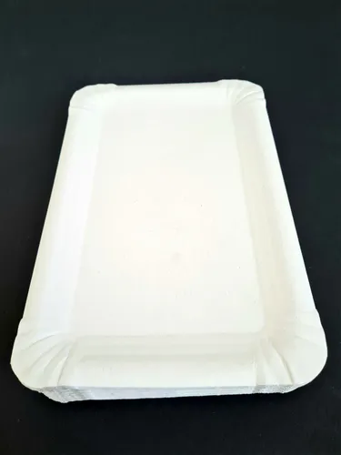 Stück Pappteller eckig, 13 x 20 cm Einweg Kuchenteller 250