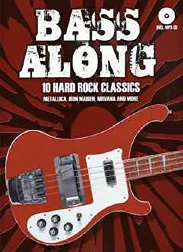 Bass Along - 10 Hard Rock Classics: Noten, CD für Bass-Gitarre: 10 Hard Rock Classics. Auf der CD: Playbacks als Vollversion (mit Gesang) und Mitspielversion mit Klick. Text dtsch.-engl.