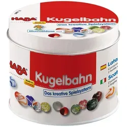 Haba Kugelbahn Murmeldo - Bunte Kugelbahn für kreative Entdecker - Kugelbahnen von Haba - Fördert Kreativität und Motorik, ideal für Kinder ab 4 Jahren mit 36 Glasmurmeln und 2 Metallkugeln.