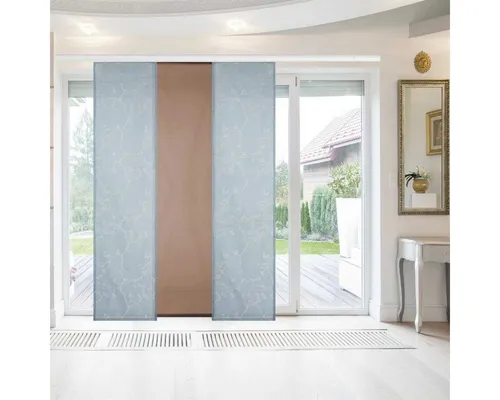 Bestlivings Vorhang (3 St), Paneelwagen, transparent, Voile, Transparente Schiebegardine 60cm x 260cm (BxL), mit Klettband und Befestigungszubehör