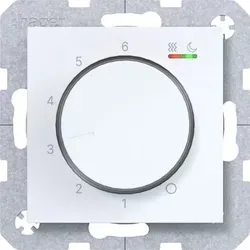 Hager WAN5010WG Temperaturregler 230V/16A, Dreh-/Druckknopf, Heizen/Kühlen, lichtweiß glänzend