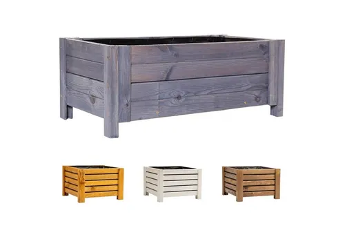 BooGardi Blumenkasten aus Holz - Anthrazit 79x39x30cm - Blumenkasten aus Holz für Balkon, Terrasse oder Garten, fertig montiert und sofort einsatzbereit. Erhältlich in 4 Farben und 2 Größen, ideal für Blumen und Kräuter.