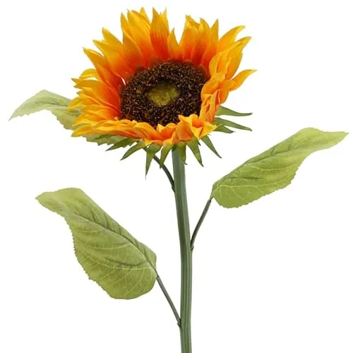 Floratexx Kunstblume Sonnenblume ca 90cm. künstliche Blume, Kunstpflanze, Blumendeko, gelb-orange