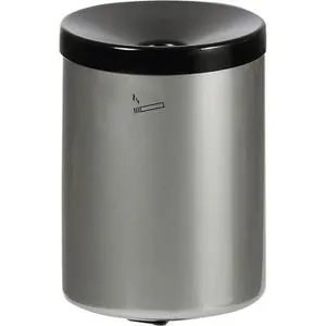 TKG Aschenbecher Rondo Maxi, 350068 - Wandascher aus Stahl, 6l, silber - Diverse T, ideal für Innen- und Außenbereiche mit trichterförmigem Deckel, der im Brandfall die Sauerstoffzufuhr stoppt und somit sicher und umweltfreundlich ist.