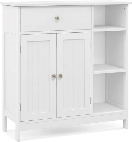 COSTWAY Badezimmerschrank, Unterschrank mit verstellbarem Regal