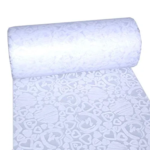 Dekoflor Tischband Tischläufer mit Herzen Design - Tischläufer für jeden Anlass, wasserfest mit Lotuseffekt und samtiger Oberfläche, 25 m Rolle, 30 cm Breite – ideal für eine stilvolle Tischdekoration!