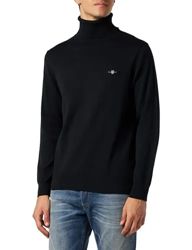 Gant Strickpullover CLASSIC COTTON ROLLERNECK - Strickpullover mit Rollkragen und grafischer GANT-Stickerei, ideal für einen stilvollen Look und hohen Tragekomfort.