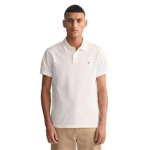 GANT Slim Shield SS Pique Polo Herren Poloshirt - Herren-Shirt in Größe XXXL, aus 100% Baumwolle, mit slim fit Schnitt und hochwertiger Logostickerei. Ideal für einen lässigen Look und perfekten Tragekomfort.
