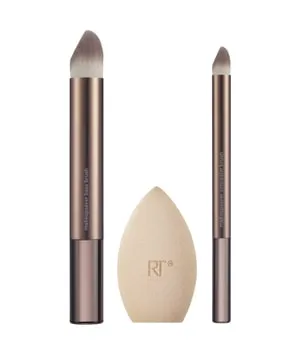 Real Techniques Makeupsaver Schwamm + Pinsel Trio - Make-up Schwämmchen und Pinsel für flüssige & cremefarbene Produkte, reduziert Make-up-Abfall um 90% und sorgt für ein natürliches Finish – ideal für Profis und Anfänger.