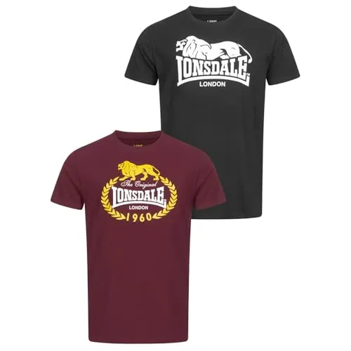 Lonsdale T-Shirt Ecclaw Doppelpack - T-Shirts in verschiedenen Farben, aus super weicher Baumwolle, ideal für jeden Anlass und angenehm zu tragen.