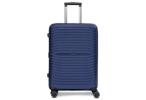 Stratic Hartschalen-Trolley Shine - navy blue - Robuster 4-Rollen Trolley aus Polypropylen mit TSA-Schloss und 69 l Volumen, ideal für Reisen und bequemes Handling.