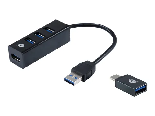 Conceptronic HUBBIES TAIL - Hub - 4 x SuperSpeed USB 3.0