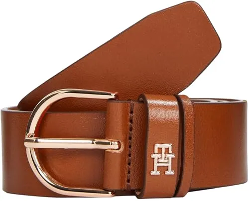 Tommy Hilfiger Ledergürtel ESSENTIAL EFFORTLESS 3.5 - Hochwertiger Gürtel aus 100% Rindsleder mit ovaler Einfachdornschließe und stilvollem Logoemblem, ideal für den casual Look.