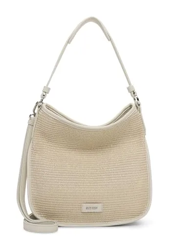 SURI FREY Beuteltasche SFY Cady, ceramics 404 - Beuteltasche mit stilvollem Bast-Design und praktischem Logo Patch, ideal für jeden Anlass und mit einem Volumen von 10,56 l.