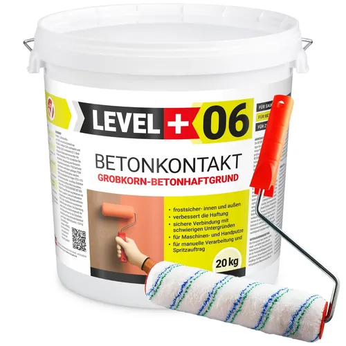 Betonkontakt Putzgrund Haftbrücke 20 Kg mit Mikrofaser Farbroller - Hochwertige Grundierung für Beton, Holz und Fliesen, ideal für Innen- und Außenbereich. Schnelltrocknend und mit geringer Geruchsentwicklung, perfekt für Wohn- und Gewerbeprojekte.