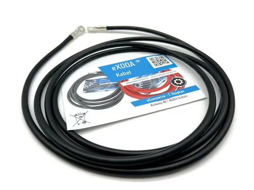 eXODA 16 mm2 M5 M5 Batteriekabel, Schwarz, (250 cm), 99% Kupfer