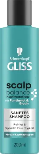 Gliss Scalp Balance Sanftes Shampoo (200 ml), Sensitiv Shampoo | Mit Panthenol und Biotin zur sanften Reinigung und Kopfhautpflege, spendet Feuchtigkeit & versorgt das Haar mit Glanz