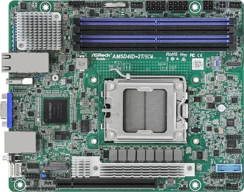 ASRock AM5D4ID-2T/BCM Mini-ITX Mainboard - Mini-ITX Mainboard mit Sockel AM5, ideal für kompakte Gaming-PCs und leistungsstarke Anwendungen.