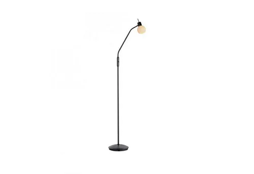 Licht-Erlebnisse Stehlampe LUTHEN, Warmweiß, Metall Glas E14 162 cm Schwarz Weiß warmweißes Licht 3000 K 430 lm