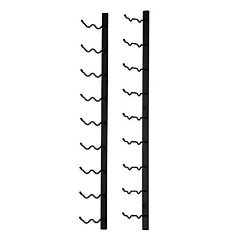 Rebecca Mobili Wandweinhalter für 18 Flaschen - Vertikales Weinregal aus schwarzem Eisen, ideal zur platzsparenden Wandmontage in Küche oder Wohnzimmer und sorgt für stilvolle Lagerung.