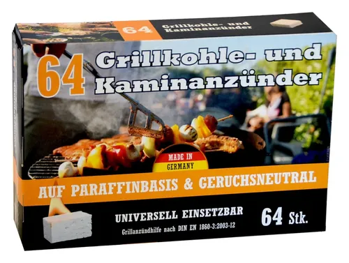 Produktbild Kohleanzünder 64 Stück Grillkohleanzünder Kaminanzünder Ofenanzünder Zündhilfe