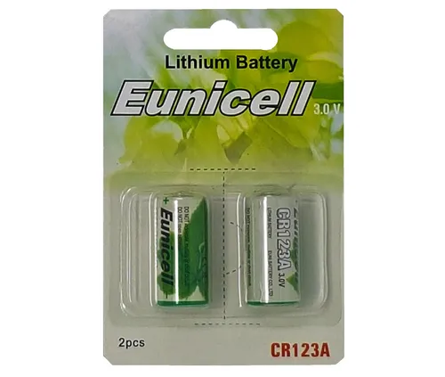 CR123A Lithium Batterie ( 1 Blistercards a 2 Batterien) Markenware Eunicell 2 x