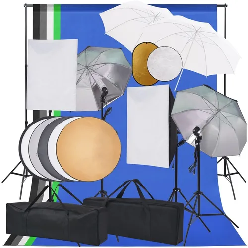 vidaXL Fotostudio-Set Softbox-Lampen - Fotostudio Zubehör mit professionellem Softbox-Beleuchtungssystem und flexiblem Hintergrundsystem für optimale Lichtverhältnisse und kreative Fotografie.