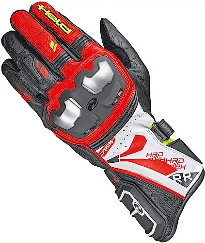 Held Akira RR Motorradhandschuhe - Schwarz/Weiß/Rot, Größe 11 - Motorradhandschuhe mit optimalem Grip und hervorragendem Schutz für sicheres Fahren auf der Straße.
