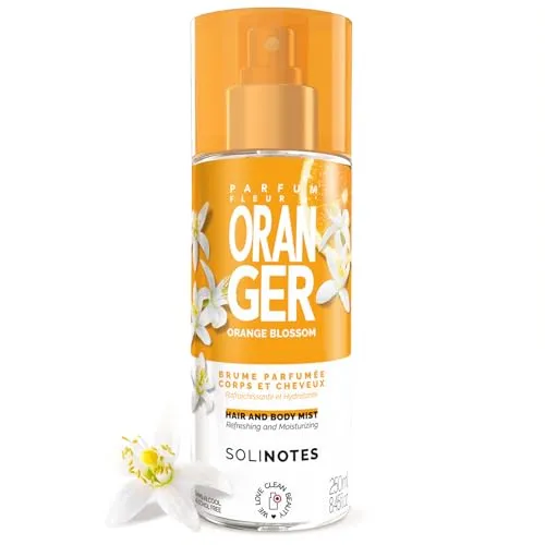Solinotes Duftspray Orangenblüte | erfrischender und feuchtigkeitsspendender Duft – ohne Alkohol | Duftspray für Körper und Haar | 250 ml