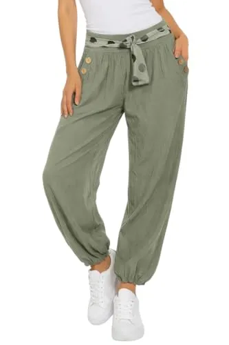 Mississhop Damen Haremshose in Oliv von Mississhop