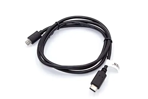 vhbw USB C Kabel (USB 3.1 Typ C auf Micro USB) kompatibel mit Samsung Galaxy SM-A300, SM-A520, SM-A720, SM-A320 - USB Datenkabel, 100 cm Schwarz