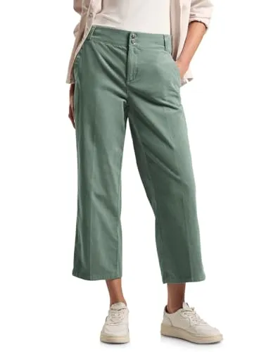Street One Damen Cordhose im Casual Fit - Damen-Hosen mit High Waist und Straight Leg, ideal für lässige Outfits, aus einem bequemen Baumwollmix mit Stretchanteil für optimalen Tragekomfort.