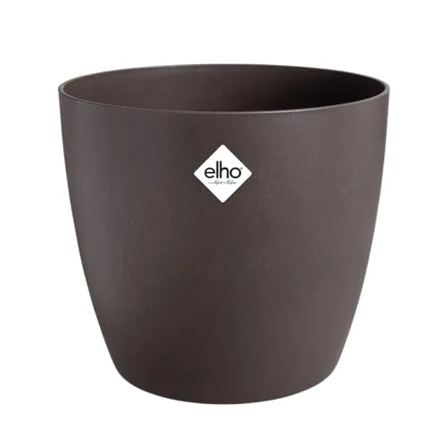 elho The Coffee Collection Rund 14 cm – Blumentopf für den Innenbereich – Hergestellt aus Kaffeesatz und recyceltem Kunststoff - Braun/Espresso Braun