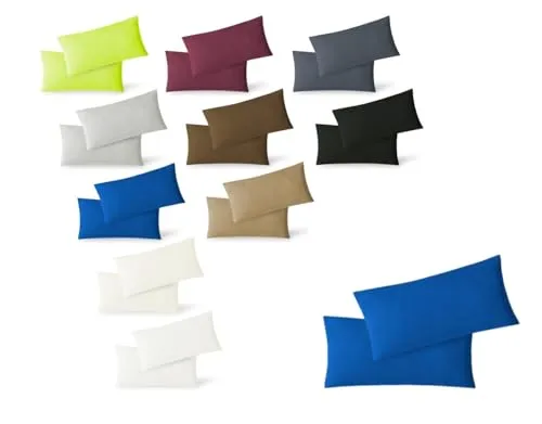 EXKLUSIV HEIMTEXTIL Jersey Kissenbezug Hülle 2 Sparpack Set mit Reißverschluss hochwertige Qualität 40 x 60 cm Royalblau