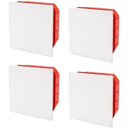 4x ARLI Abzweigdose Unterputz 100x100x45 mm IP40 – Klemmkasten mit Deckel halogenfrei Elektroinstallationsdose für Wand