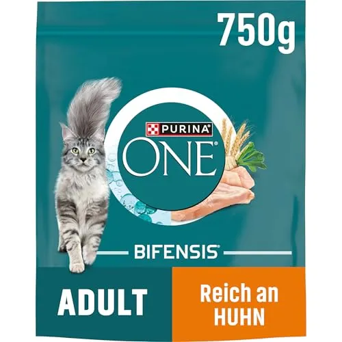 Produktbild PURINA ONE BIFENSIS Adult Katzenfutter trocken, reich an Huhn, 6er Pack (6 x 750g)