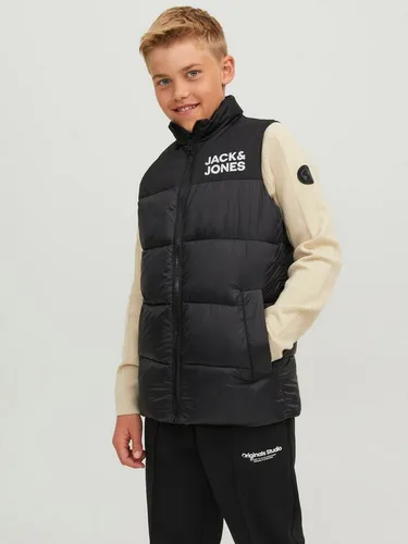 Jack & Jones Toby Weste Schwarz - Funktionsjacke für Juniors, modern und stylisch, perfekt für aktive Kids im Alter von 8-16 Jahren, aus 100% Polyester für hohen Tragekomfort.