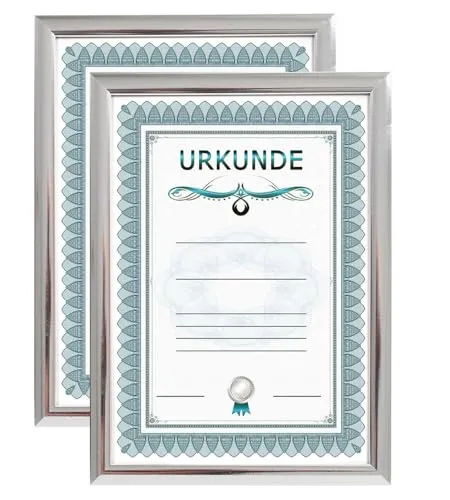 IDEAL TREND 2er 3er 5er 10er Pack Dokument Bilderrahmen 21x29,7 DIN A4 Urkunde Foto Rahmen: Farbe: 2er Pack Silber