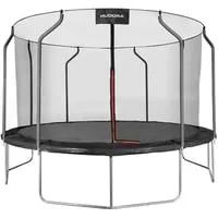 First Trampolin 400V - Rundes Fitnessgerät in Schwarz, 400 cm - Trampolin für Fitness und Spaß, belastbar bis 120 kg, ideal für Kinder ab 6 Jahren und Erwachsene.