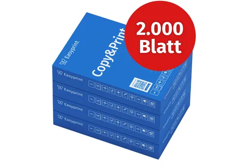Easyprint Drucker- und Kopierpapier Kopierpapier 2000 Blatt A4 Premium Hochweiß CIE 160 Testsieger PEFC