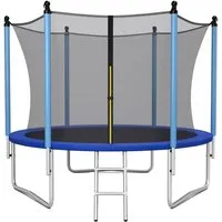 COSTWAY 244cm Trampolin Outdoor mit Sicherheitsnetz und Leiter