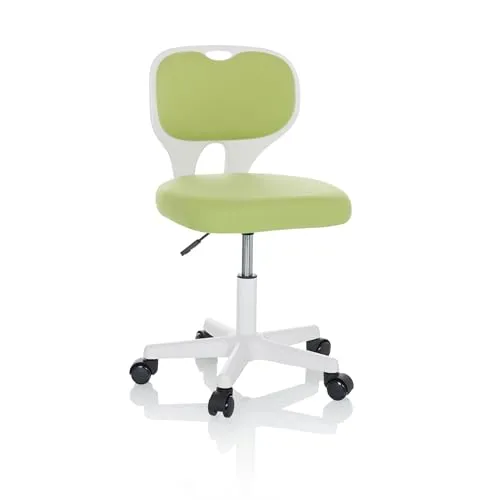 hjh OFFICE Kinder Schreibtischstuhl KIDDY TOP W - Mitwachsender Drehstuhl in Grün - Bürostühle für Kinder, höhenverstellbar und ergonomisch geformt für optimalen Sitzkomfort. Ideal für eine gesunde Körperhaltung beim Lernen und Spielen.