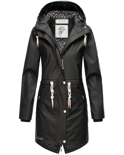 Navahoo Damen Übergangsjacke Tropical Stormoo Black Gr. XL - Funktionsjacke mit wasserdichtem, gummiertem Obermaterial und stylischem Design, ideal für alle Outdoor-Aktivitäten bei nasskaltem Wetter.