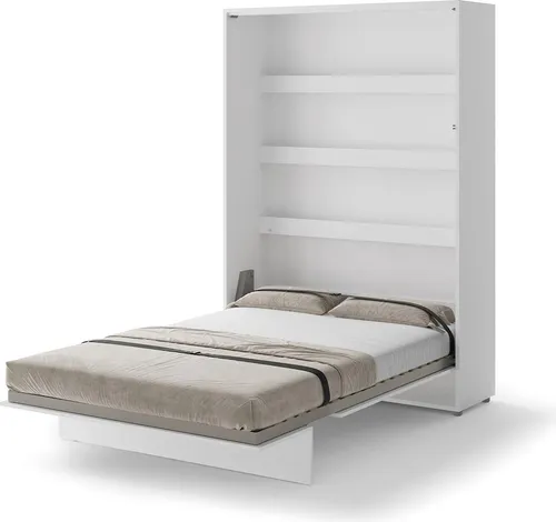 Schrankbett 140 x 200 Vertikal BC-01 Weiß Hochglanz von LENART BED CONCEPT - Entdecken Sie das praktische Schrankbett LENART BED CONCEPT BC-01! Ideal für kleine Räume, verwandelt es sich in Sekundenschnelle in ein komfortables Bett. Mit robustem Metallrahmen und SoftClose-System für leises Schließen.