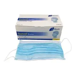 Meditrade Suavel Protec Mundschutz blau 80-902 - 50 Stück Packung, hoher Tragekomfort und ideal für OP- und Stationsanwendungen