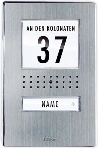 m-e Vistadoor Video-Türsprechanlage VDV 510 - Haus-Alarmanlagen mit Videofunktion und eleganter Edelstahl-Frontplatte für sichere Kommunikation an Ihrer Haustür.