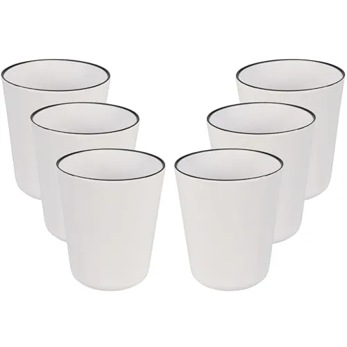 Annastore Bruchsicheres Camping-Geschirr Set aus Melamin - wieder verwendbar - spülmaschinenfest Kunststoffbecher (6 x Becher (9 x 10,5 cm))