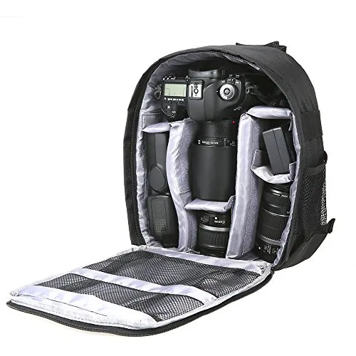 Docooler Kamerarucksack,wasserdichte Atmungsaktive Kamera Rucksäcke DSLR Digitalkamera Digital Rucksack für Canon Nikon Sony SLR Spiegelreflexkamera(Lila)