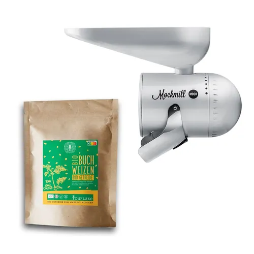 Mockmill Mahlvorsatz + 2,5 kg Bio Buchweizen | Starter-Kit für Küchenmaschinen